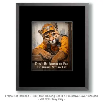 Afraid to Fail - Animals in Business Art Prints - 8"x10" Artwork for 11"x14" Frame