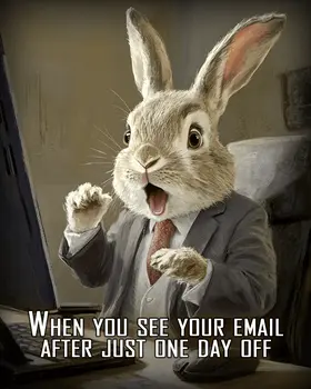 Email Shock - Animals in Business Art Prints - 8"x10" Artwork for 11"x14" Frame