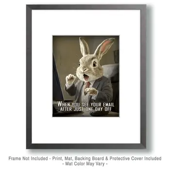 Email Shock - Animals in Business Art Prints - 8"x10" Artwork for 11"x14" Frame