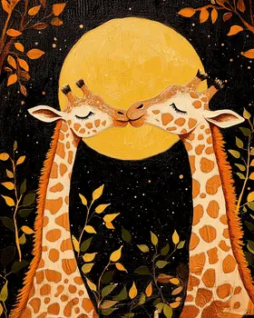 Giraffes #1 - Animals in Love Wall Art Prints – 8″x10″ Artwork for 11″x14″ Frame