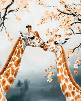 Giraffes #3 - Animals in Love Wall Art Prints – 8″x10″ Artwork for 11″x14″ Frame