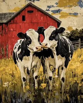 Cows #6 - Animals in Love Wall Art Prints – 8″x10″ Artwork for 11″x14″ Frame