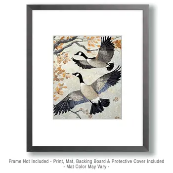 Canadian Geese #1 - Animals in Love Wall Art Prints – 8″x10″ Artwork for 11″x14″ Frame