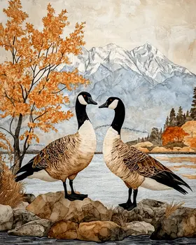 Canadian Geese #2 - Animals in Love Wall Art Prints – 8″x10″ Artwork for 11″x14″ Frame