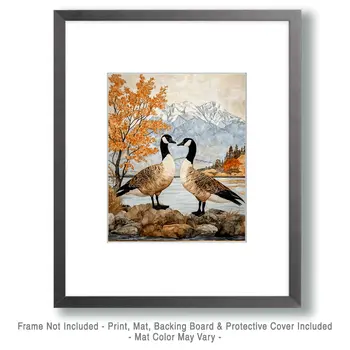 Canadian Geese #2 - Animals in Love Wall Art Prints – 8″x10″ Artwork for 11″x14″ Frame
