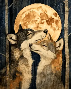 Wolves #2 - Animals in Love Wall Art Prints – 8″x10″ Artwork for 11″x14″ Frame