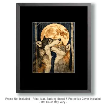 Wolves #2 - Animals in Love Wall Art Prints – 8″x10″ Artwork for 11″x14″ Frame
