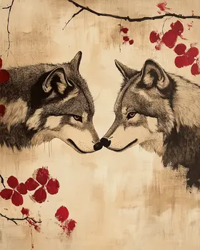 Wolves #4 - Animals in Love Wall Art Prints – 8″x10″ Artwork for 11″x14″ Frame