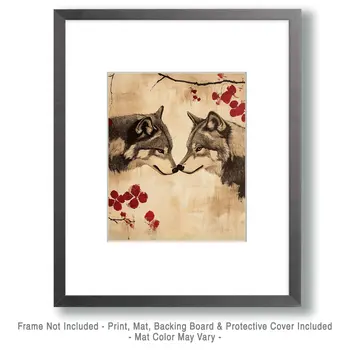 Wolves #4 - Animals in Love Wall Art Prints – 8″x10″ Artwork for 11″x14″ Frame