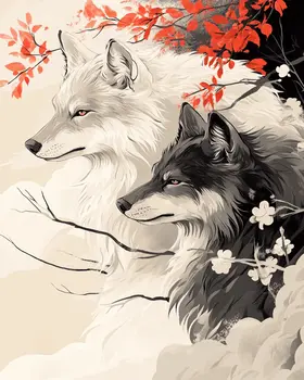 Wolves #5 - Animals in Love Wall Art Prints – 8″x10″ Artwork for 11″x14″ Frame