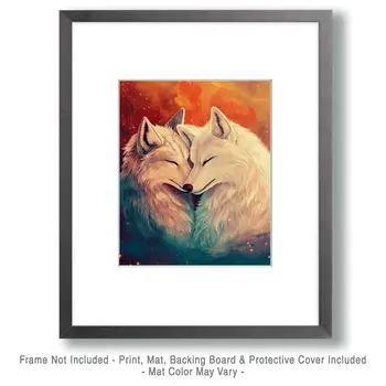 Wolves #6 - Animals in Love Wall Art Prints – 8″x10″ Artwork for 11″x14″ Frame