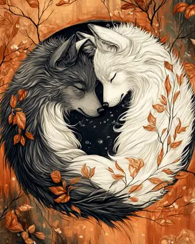 Wolves #7 - Animals in Love Wall Art Prints – 8″x10″ Artwork for 11″x14″ Frame