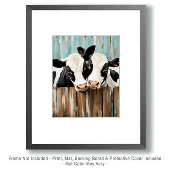 Cows #2 - Animals in Love Wall Art Prints – 8″x10″ Artwork for 11″x14″ Frame