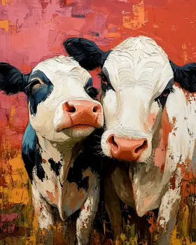 Cows #3 - Animals in Love Wall Art Prints – 8″x10″ Artwork for 11″x14″ Frame