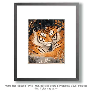Tigers #1 - Animals in Love Wall Art Prints – 8″x10″ Artwork for 11″x14″ Frame