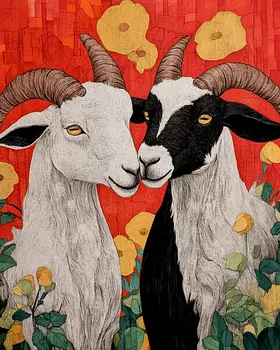 Goats #1 - Animals in Love Wall Art Prints – 8″x10″ Artwork for 11″x14″ Frame