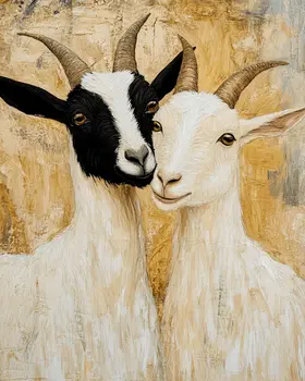 Goats #2 - Animals in Love Wall Art Prints – 8″x10″ Artwork for 11″x14″ Frame