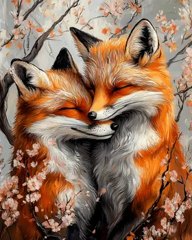 Fox #1 - Animals in Love Wall Art Prints – 8″x10″ Artwork for 11″x14″ Frame