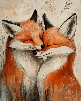 Fox #2 - Animals in Love Wall Art Prints – 8″x10″ Artwork for 11″x14″ Frame