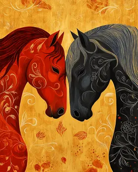 Horses #1 - Animals in Love Wall Art Prints – 8″x10″ Artwork for 11″x14″ Frame