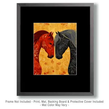 Horses #1 - Animals in Love Wall Art Prints – 8″x10″ Artwork for 11″x14″ Frame