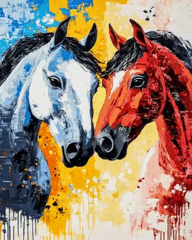 Horses #2 - Animals in Love Wall Art Prints – 8″x10″ Artwork for 11″x14″ Frame