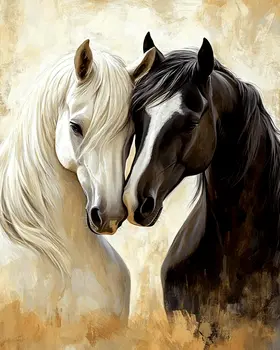 Horses #3 - Animals in Love Wall Art Prints – 8″x10″ Artwork for 11″x14″ Frame