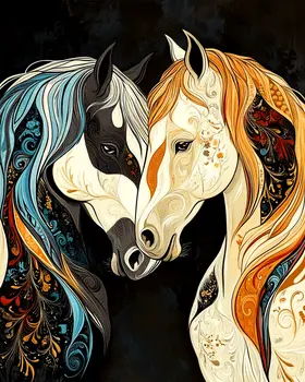 Horses #5 - Animals in Love Wall Art Prints – 8″x10″ Artwork for 11″x14″ Frame