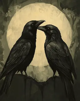 Ravens #1 - Animals in Love Wall Art Prints – 8″x10″ Artwork for 11″x14″ Frame