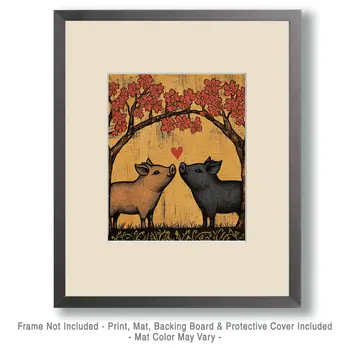 Pigs #5 - Animals in Love Wall Art Prints – 8″x10″ Artwork for 11″x14″ Frame