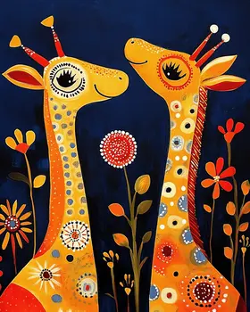 Giraffes #4 - Animals in Love Wall Art Prints – 8″x10″ Artwork for 11″x14″ Frame