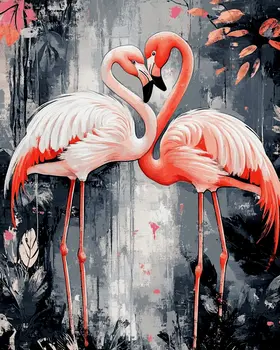 Pink Flamingos #2 - Animals in Love Wall Art Prints – 8″x10″ Artwork for 11″x14″ Frame