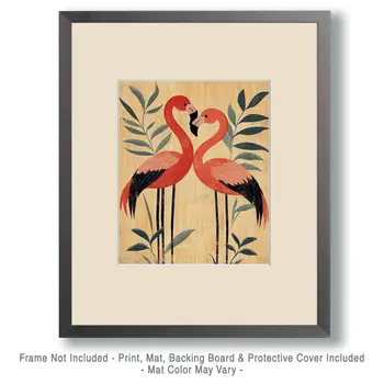 Pink Flamingos #3 - Animals in Love Wall Art Prints – 8″x10″ Artwork for 11″x14″ Frame
