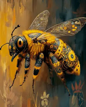 Tattoo Bee - Honey & Bee Wall Art Prints – 8″x10″ Artwork for 11″x14″ Frame
