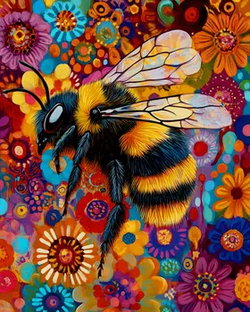 Bee #8 - Honey & Bee Wall Art Prints – 8″x10″ Artwork for 11″x14″ Frame