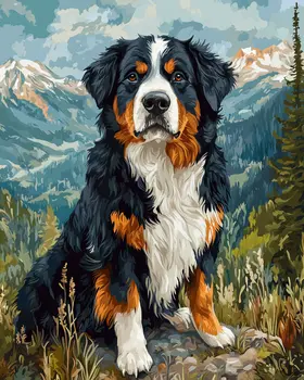 Classic Bernese Mountain Dog - Pet Dog Still Life Wall Art Prints – 8″x10″ Artwork for 11″x14″ Frame