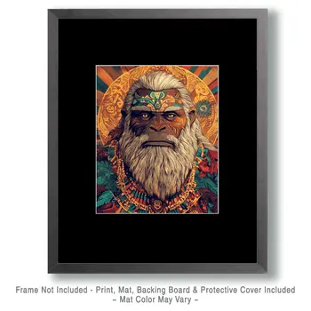 Bigfoot Shaman - Bigfoot Art Prints – 8″x10″ Artwork in 11″x14″ Mat