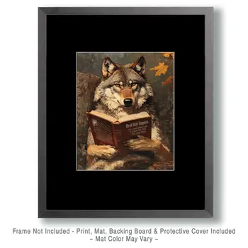 Wolf Looking for a Good Hen House - Anthropomorphic Animals Wall Art Prints – 8″x10″ Artwork for 11″x14″ Frame
