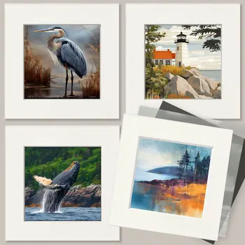 Bigfoot Jump in Lake - Acadia National Park Souvenir Art Prints - 8"x10" Artwork for 11"x14" Frame