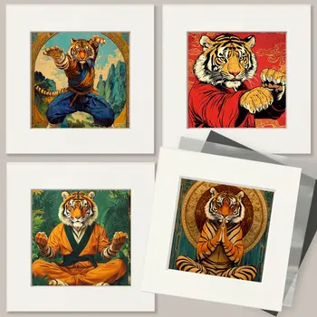 Tiger Dance #5 - Martial Arts Wall Art Prints – 8″x10″ Artwork for 11″x14″ Frame