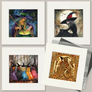 Abstract Floral - Unicorn & Pegasus Wall Art Prints – 8″x10″ Artwork for 11″x14″ Frame