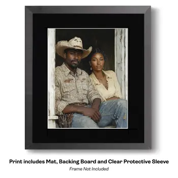 Cowboy in Shades of Brown - Cowboy Western Art Prints 8"x10" Artwork