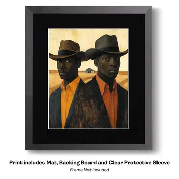 Cowboy in Shades of Brown - Cowboy Western Art Prints 8"x10" Artwork