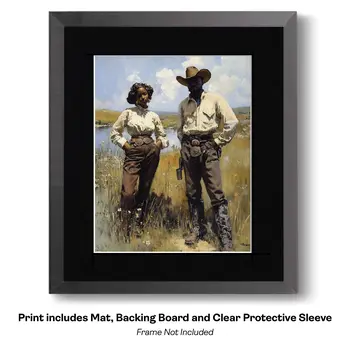 Cowboy in Shades of Brown - Cowboy Western Art Prints 8"x10" Artwork
