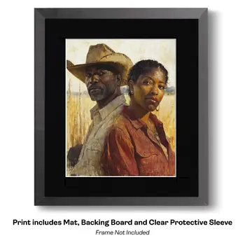 Cowboy in Shades of Brown - Cowboy Western Art Prints 8"x10" Artwork