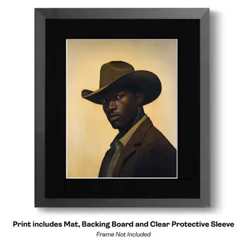 Cowboy in Shades of Brown - Cowboy Western Art Prints 8"x10" Artwork