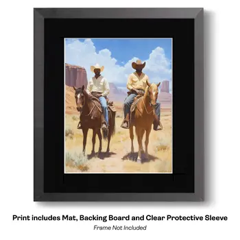 Cowboy in Shades of Brown - Cowboy Western Art Prints 8"x10" Artwork