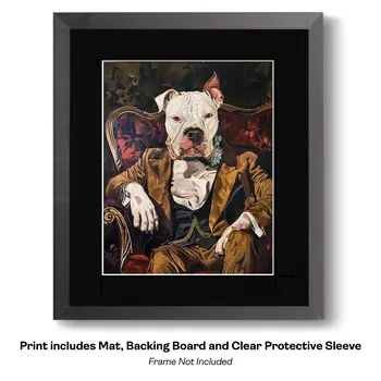 Black Noble French Bulldog Dog Portrait Wall Art Prints – 8″x10″ Artwork for 11″x14″ Frame