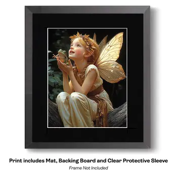 Twin Swedish Alvor Fairies - Fairies Worldwide – 8″x10″ Artwork in 10″x12″ Mat