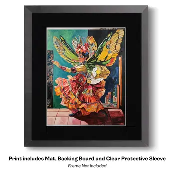 Puerto Rican Fairy in Meadow - Fairies Worldwide – 8″x10″ Artwork in 12″x14″ Mat
